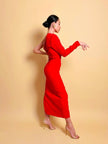 Abito da sera rosso Gai Mattiolo Couture