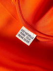 Vestido largo de satén de seda color langosta bordado a mano “Da Fu Gui”