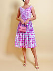 Abito in cotone carta da zucchero con maxi fiocchi rosa 