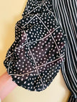 Abito midi in cotone garzato nero e bianco
