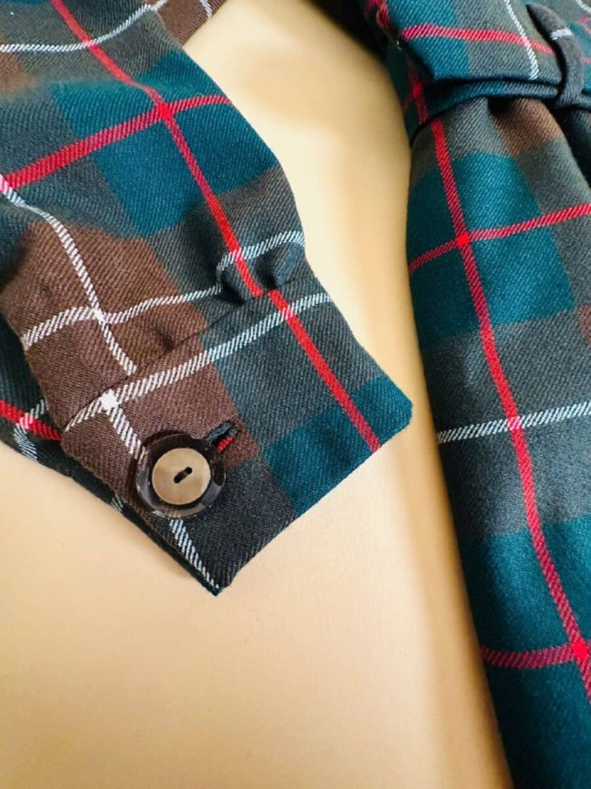 Abito sartoriale in rasato di lana tartan
