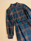 Abito sartoriale in rasato di lana tartan