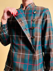 Abito sartoriale in rasato di lana tartan