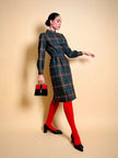 Abito sartoriale in rasato di lana tartan