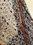 Abito sartoriale in chiffon di seta dévoré micro fantasia