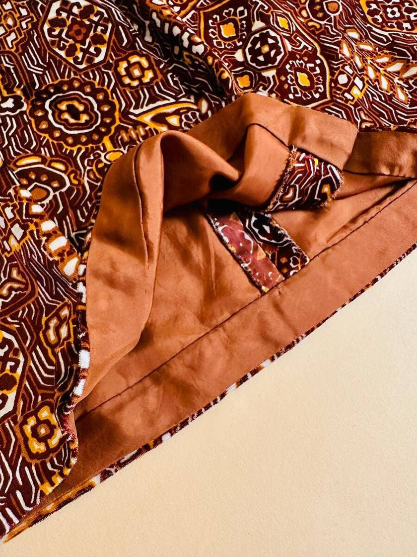 Abito sartoriale in velluto di seta micro fantasia