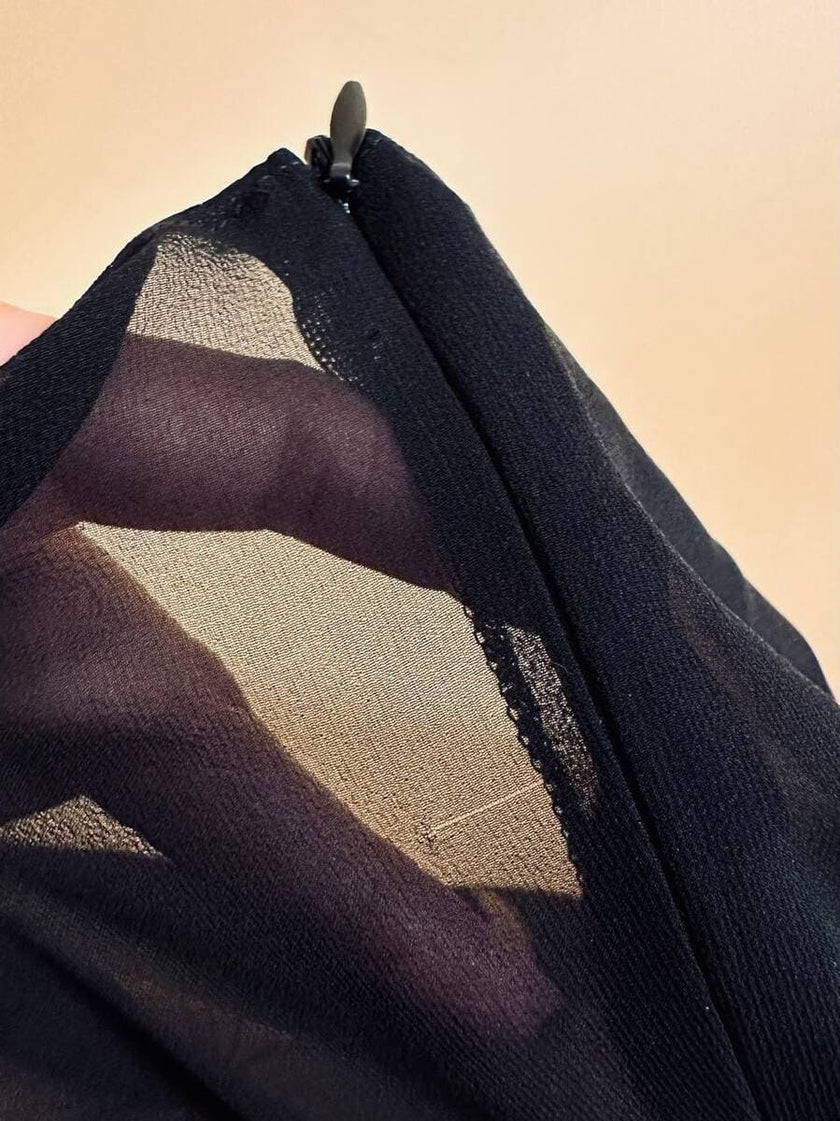 Abito sottoveste in chiffon di seta dèvorè con maxi motivi floreali
