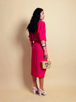 Wrap dress in seta ciclamino