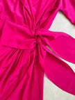 Wrap dress in seta ciclamino