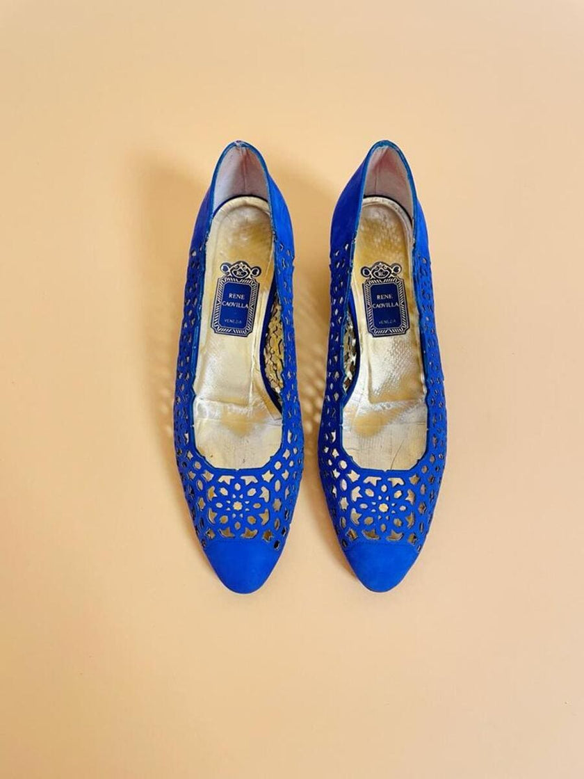 Ballerine in nabuk blu royal 