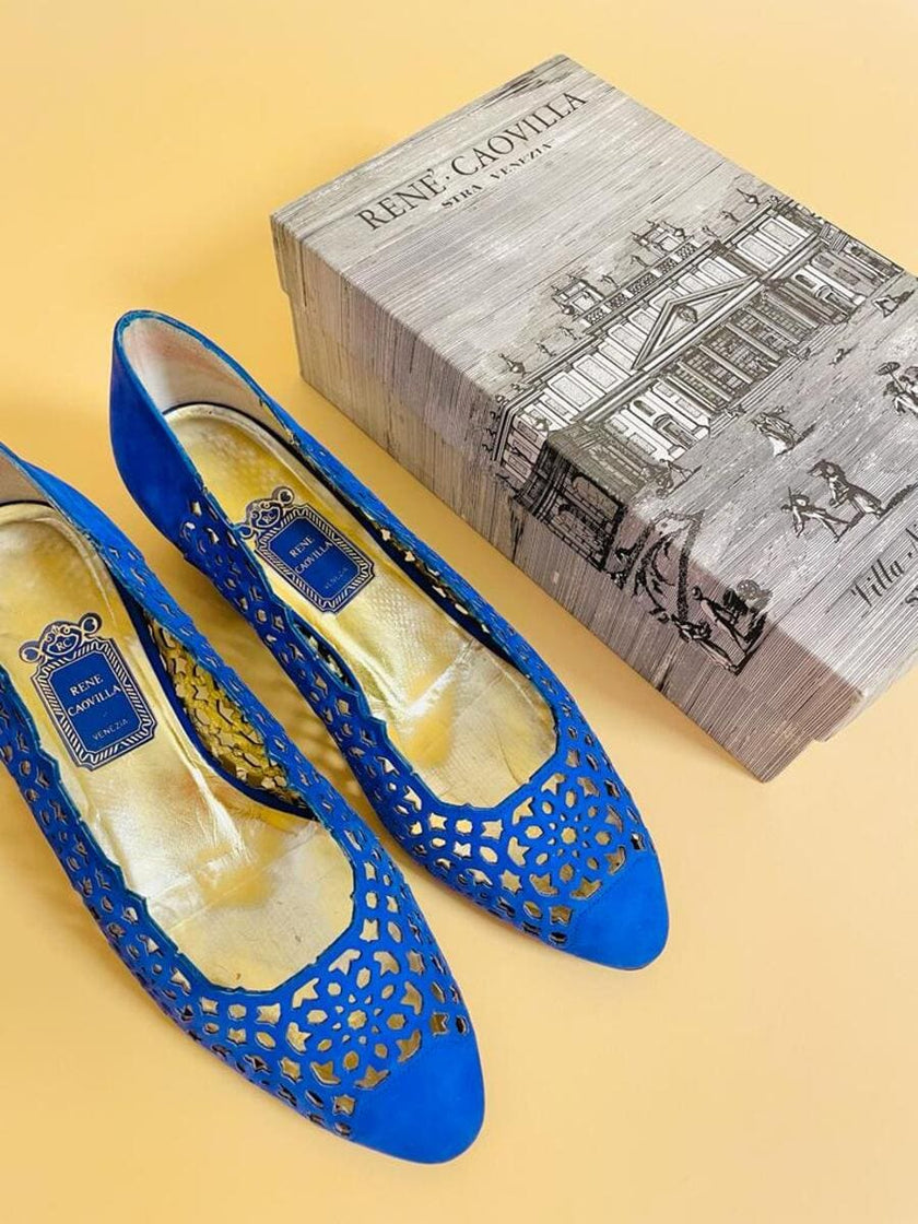 Ballerine in nabuk blu royal 