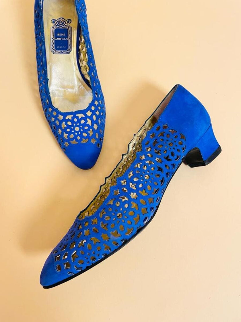 Ballerine in nabuk blu royal 