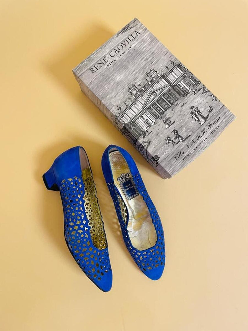 Ballerine in nabuk blu royal 