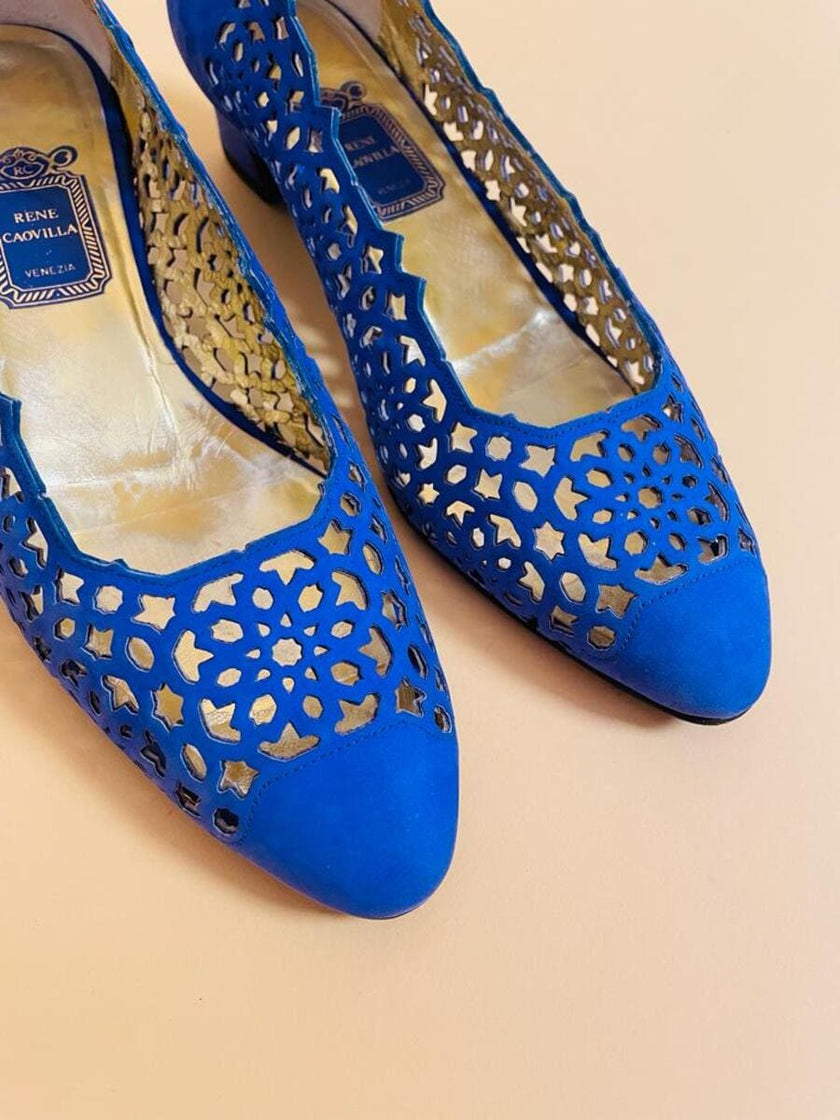 Ballerine in nabuk blu royal 