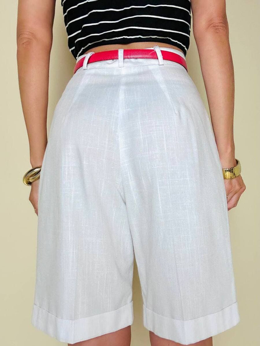 Bermuda bianco con pince “Katies”