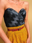 Bustier micro plissè verde scuro 