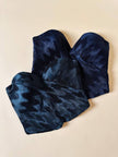 Bustier La Perla con scollo a cuore in tessuto micro plissé verde scuro