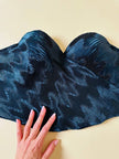 Bustier La Perla con scollo a cuore in tessuto micro plissé verde scuro