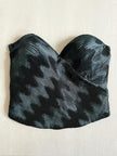 Bustier micro plissè verde scuro 