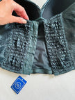 Bustier micro plissè verde scuro 