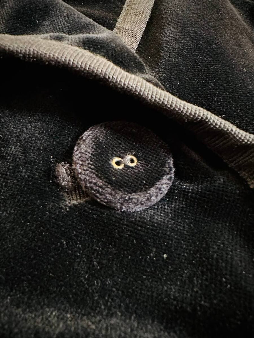 Blazer in velluto nero con profili di gros grain 