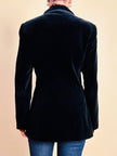 Blazer in velluto nero con profili di gros grain 