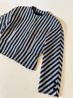 Blazer blu a righe beige Mani by Giorgio Armani