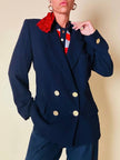 Blazer doppiopetto blu con bottoni dorati “Yves Saint Laurent”
