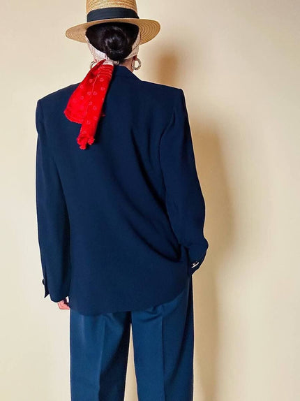 Blazer doppiopetto blu con bottoni dorati “Yves Saint Laurent”