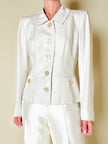 “Yves Saint Laurent” ecru silk-blend bon ton blazer