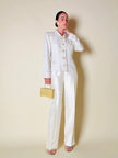 “Yves Saint Laurent” ecru silk-blend bon ton blazer