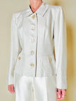 “Yves Saint Laurent” ecru silk-blend bon ton blazer