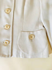 “Yves Saint Laurent” ecru silk-blend bon ton blazer