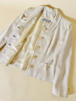 “Yves Saint Laurent” ecru silk-blend bon ton blazer