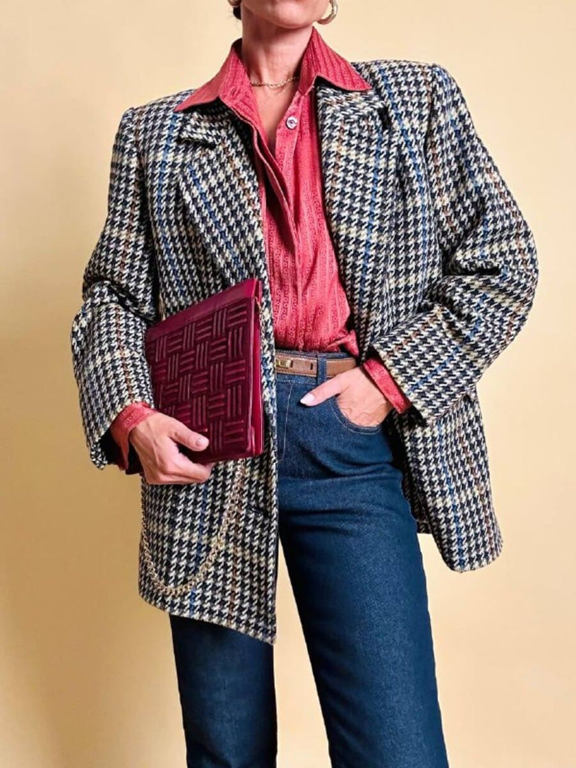 Blazer in lana pied de pule “Yves Saint Laurent Variation”