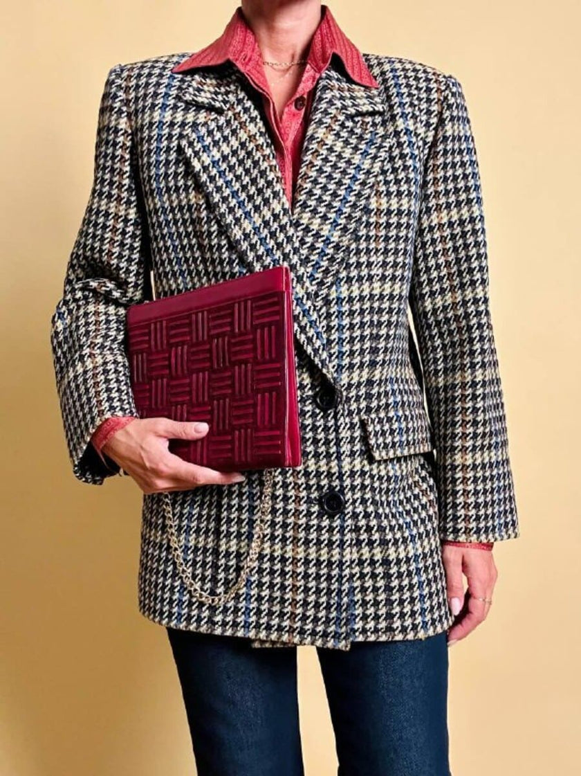 Blazer in lana pied de pule “Yves Saint Laurent Variation”
