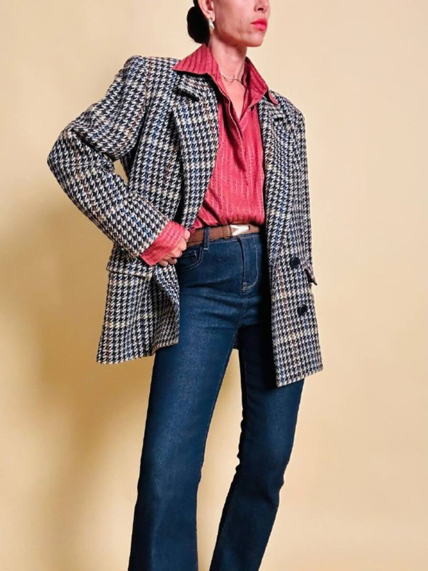 Blazer in lana pied de pule “Yves Saint Laurent Variation”