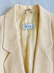 Blazer color panna in tessuto canneté