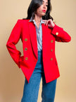 Blazer doppiopetto rosso con bottoni oro 