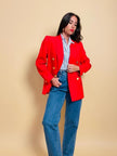 Blazer doppiopetto rosso con bottoni oro 