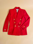 Blazer doppiopetto rosso con bottoni oro 