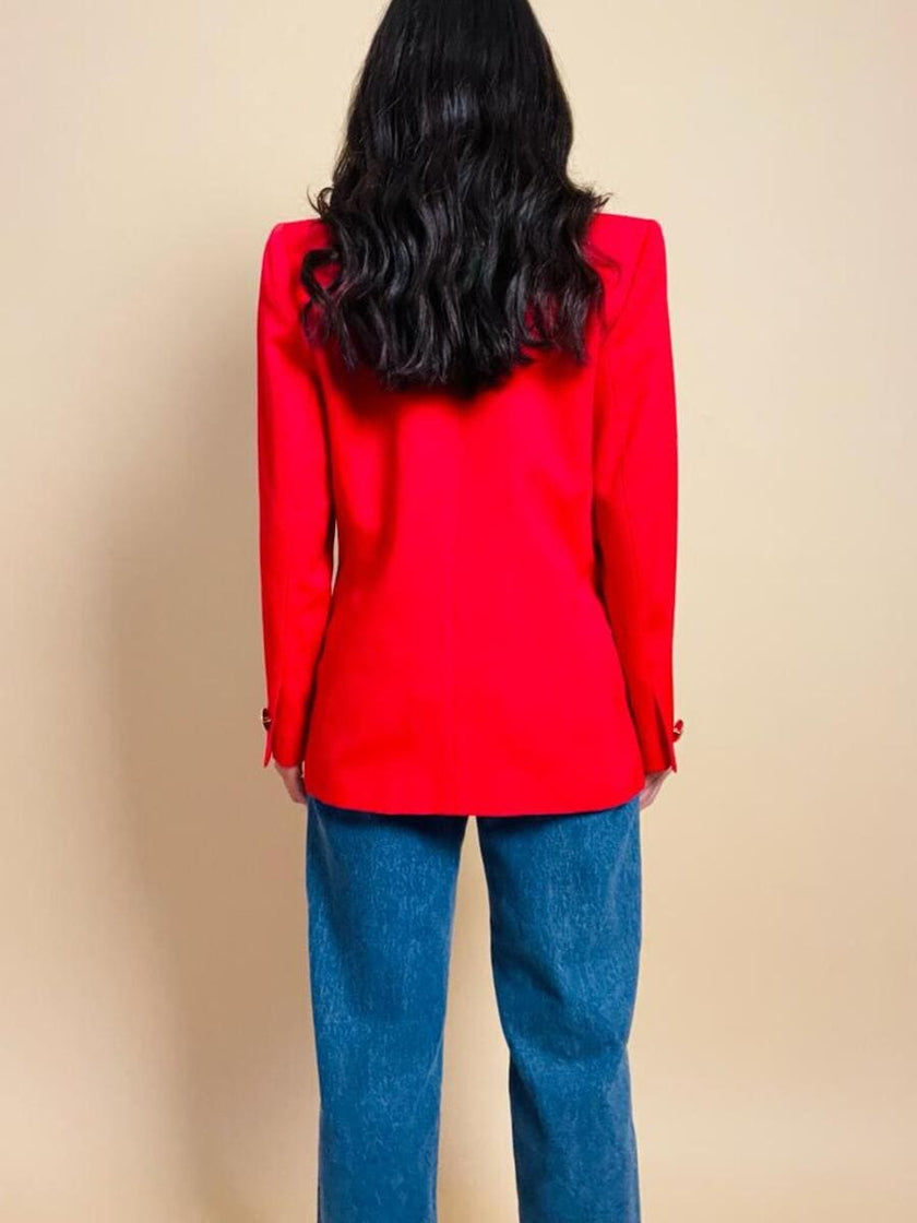 Blazer doppiopetto rosso con bottoni oro 