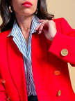 Blazer doppiopetto rosso con bottoni oro 