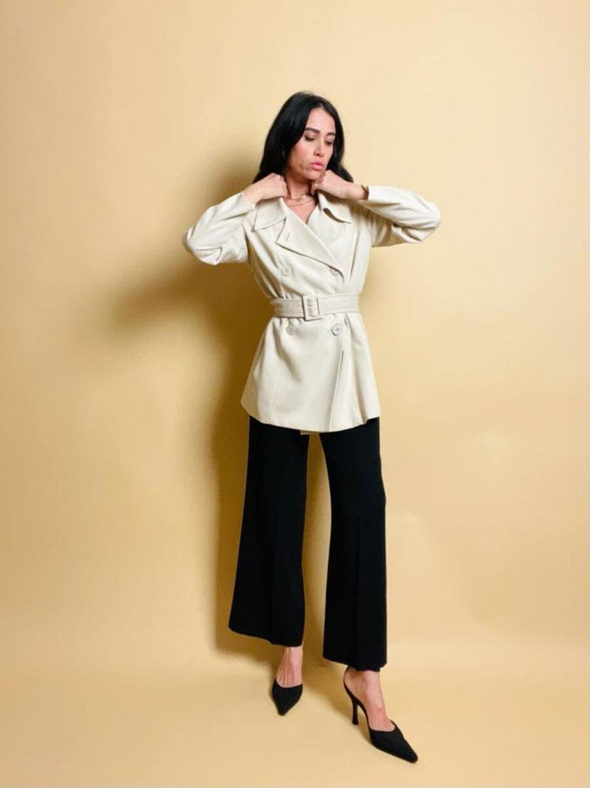 Blazer doppiopetto con cintura in coordinato 