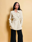 Blazer doppiopetto con cintura in coordinato 