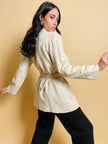 Blazer doppiopetto con cintura in coordinato 