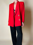 Blazer doppiopetto rosso con bottoni a cuore dorati “Yves Saint Laurent”