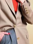 Blazer in lana e cachemire color cammello 