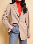 Blazer in lana e cachemire color cammello 