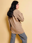 Blazer in lana e cachemire color cammello 